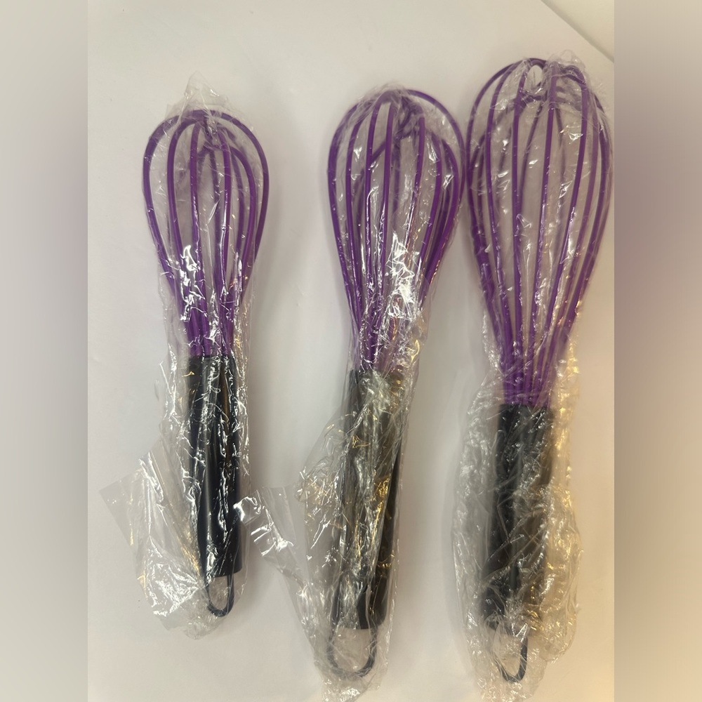 Purple Silicone Whisk Set